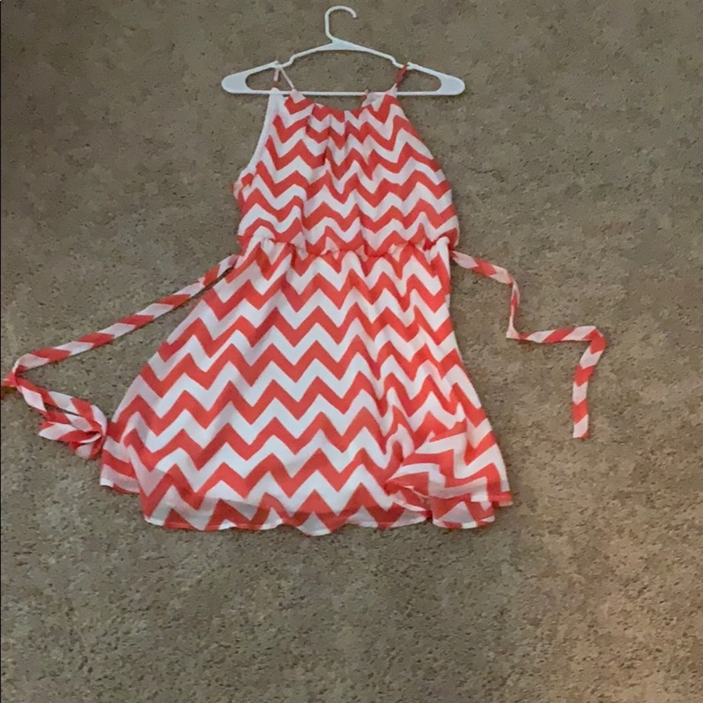 Pink and white dress